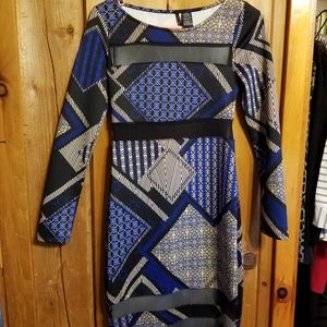 Multi pattern mid length dress